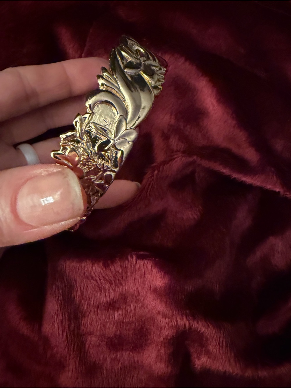 Gold Floral Statement Cuff Bracelet